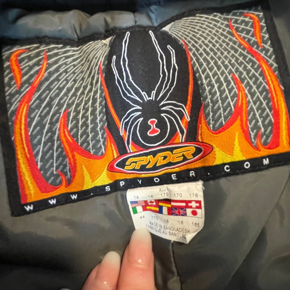 Spyder Boys Vintage Ski Pants Black Red Size 18 Winter Sport Medium - Picture 7 of 11